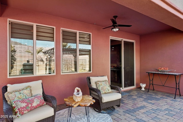 view of patio / terrace with ceiling fan