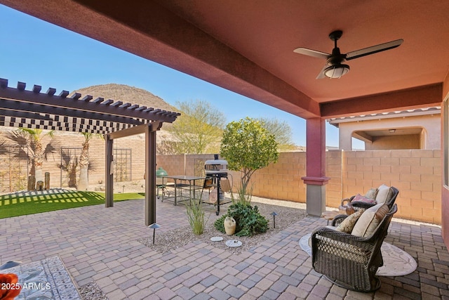 view of patio / terrace with ceiling fan