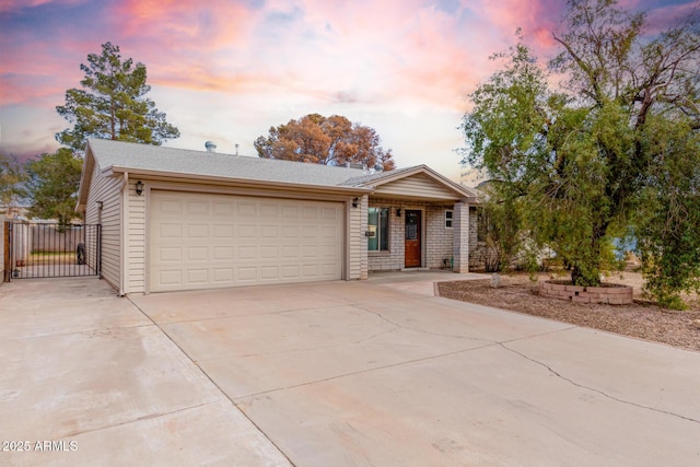 view of front facade with a garage