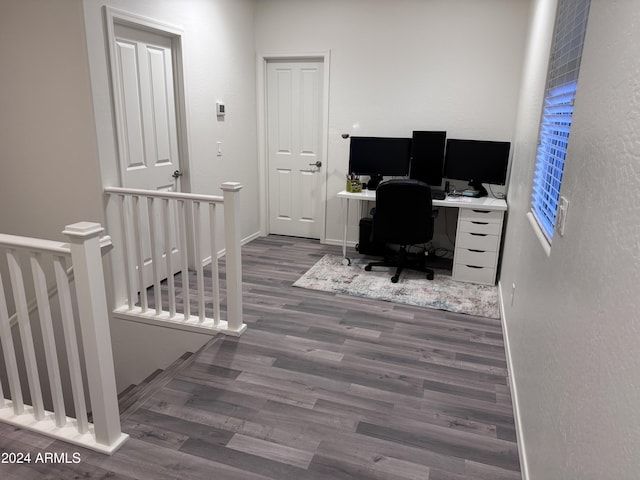 office featuring dark wood-type flooring