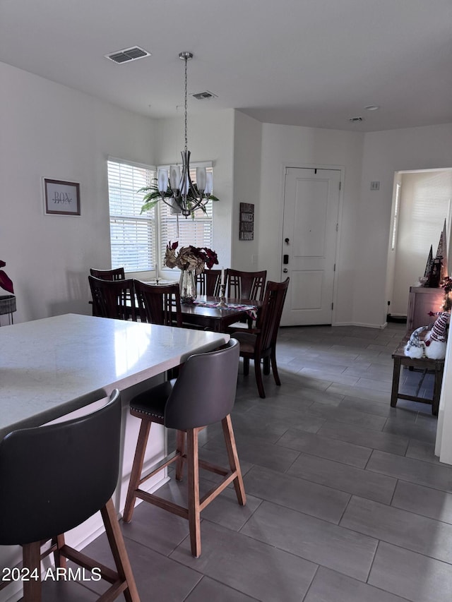 dining room with an inviting chandelier