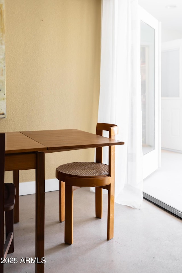 view of unfurnished dining area