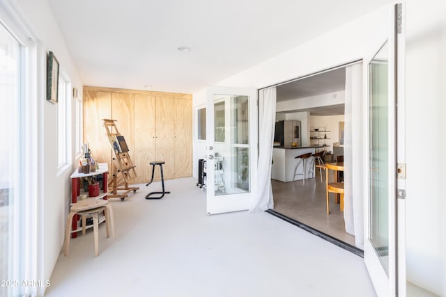 interior space featuring french doors