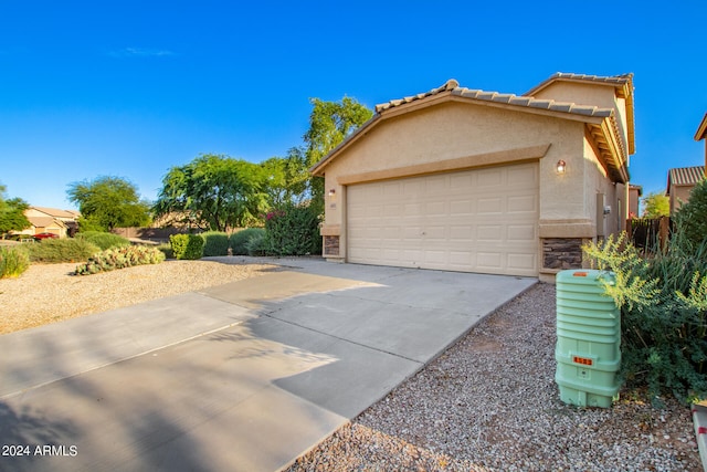 view of front of house with a garage