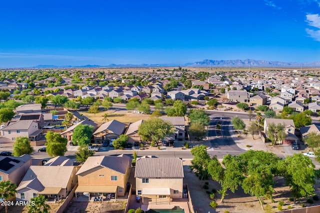 aerial view with a mountain view