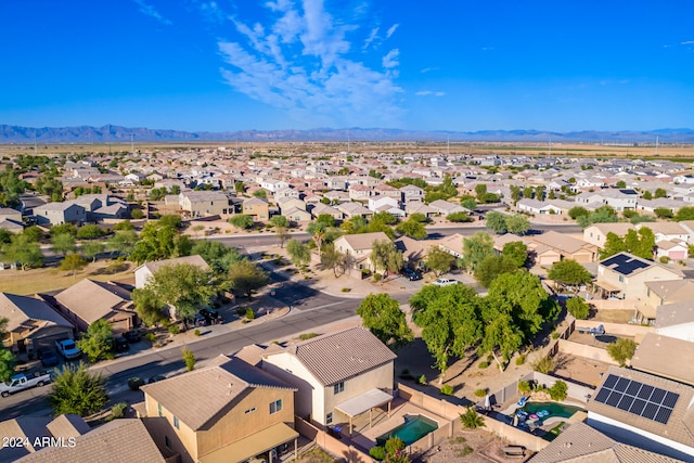 bird's eye view with a mountain view