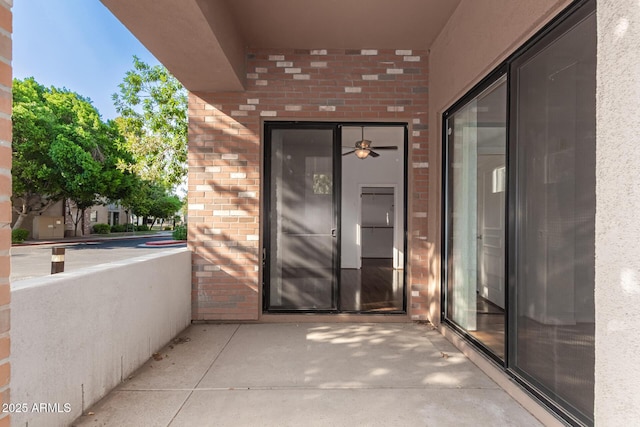 doorway to property with a balcony