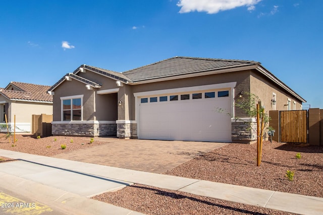 view of front of house with a garage