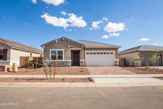 view of front of house with a garage