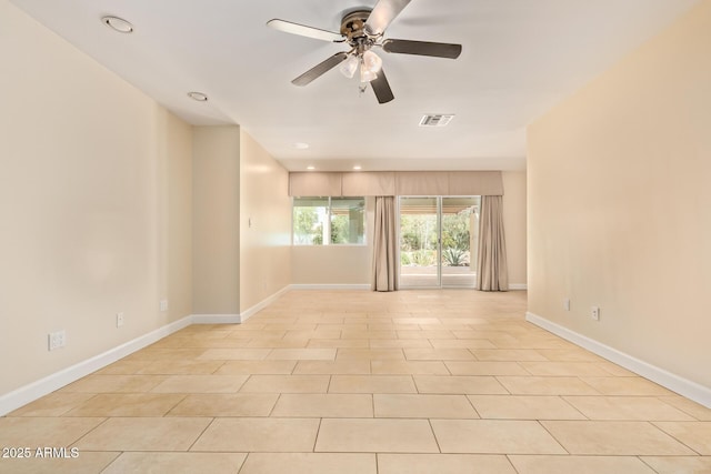 6102 E Aster Dr, Scottsdale, AZ 85254 - unfurnished room featuring ceiling fan, light tile patterned floors, and recessed lighting
