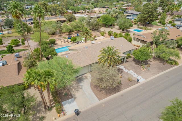 6102 E Aster Dr, Scottsdale, AZ 85254 - aerial perspective of suburban area with a pool