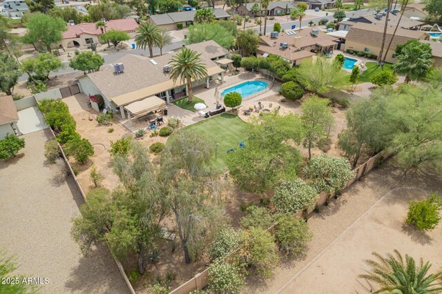 6102 E Aster Dr, Scottsdale, AZ 85254 - aerial overview of property's location featuring a pool area and nearby suburban area