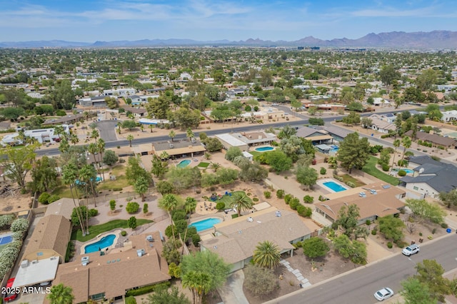 6102 E Aster Dr, Scottsdale, AZ 85254 - bird's eye view of a pool area and a mountain backdrop