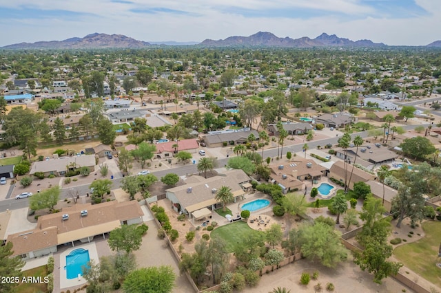 6102 E Aster Dr, Scottsdale, AZ 85254 - aerial view of residential area featuring a pool and mountains