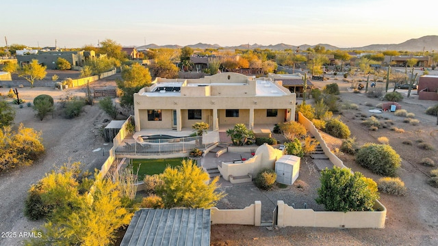 aerial view featuring a mountain view