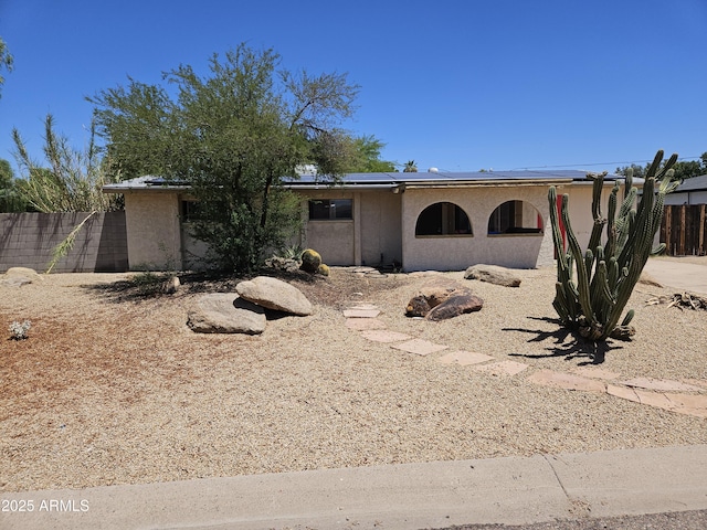 4110 E Wagoner Rd, Phoenix, AZ 85032 - view of front of home with solar panels and stucco siding