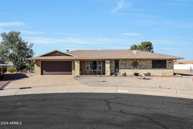 ranch-style home with a garage