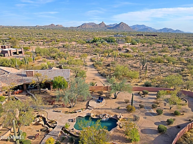 drone / aerial view with a mountain view