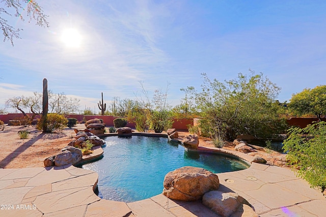 view of pool with a patio