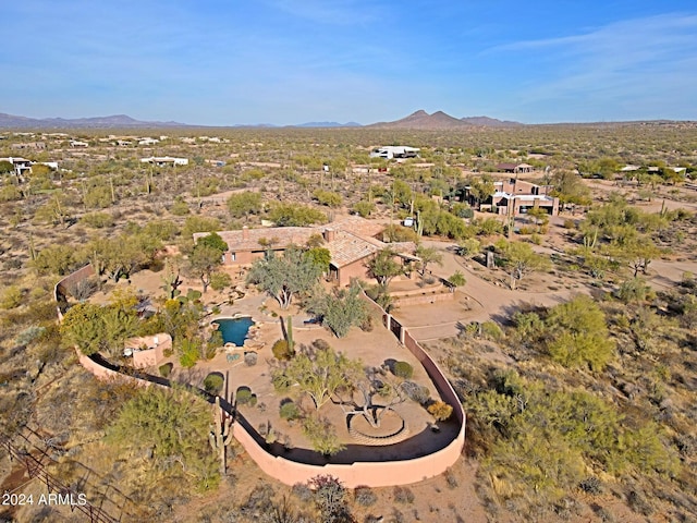 bird's eye view featuring a mountain view