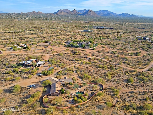 drone / aerial view with a mountain view