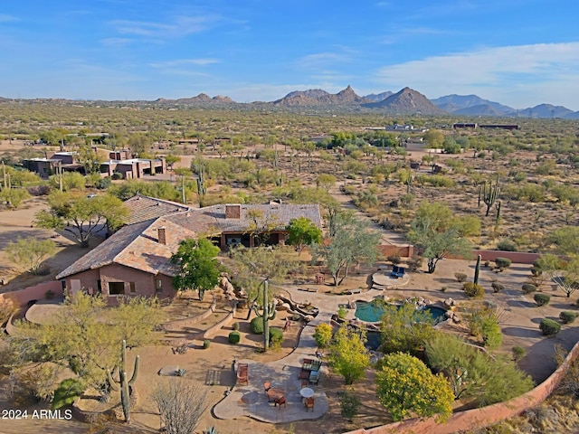 drone / aerial view with a mountain view