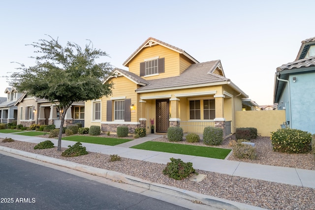 craftsman inspired home with covered porch