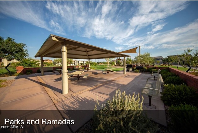 view of community featuring a gazebo