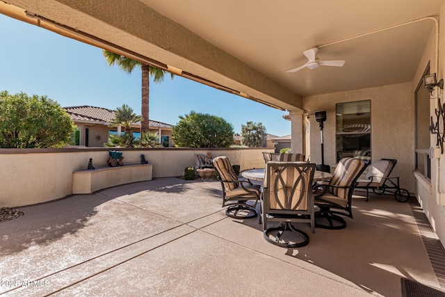 view of patio / terrace with ceiling fan