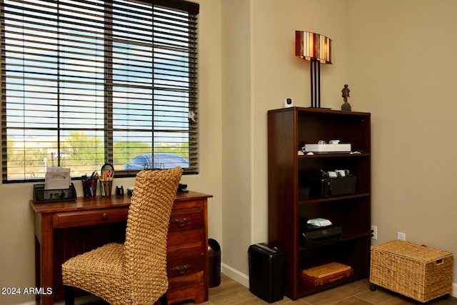 living area featuring hardwood / wood-style floors