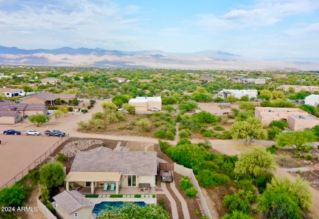 bird's eye view with a mountain view