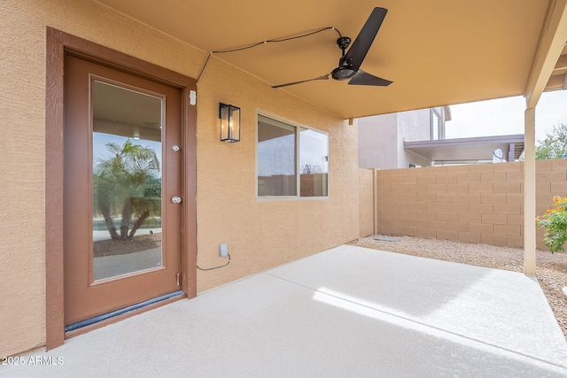 view of patio / terrace with ceiling fan