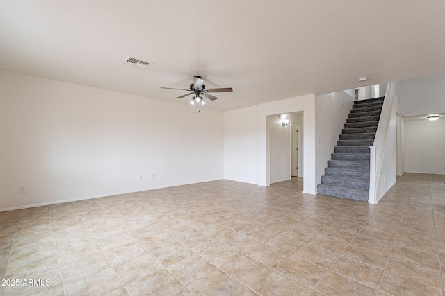 spare room featuring ceiling fan