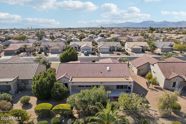 drone / aerial view with a mountain view