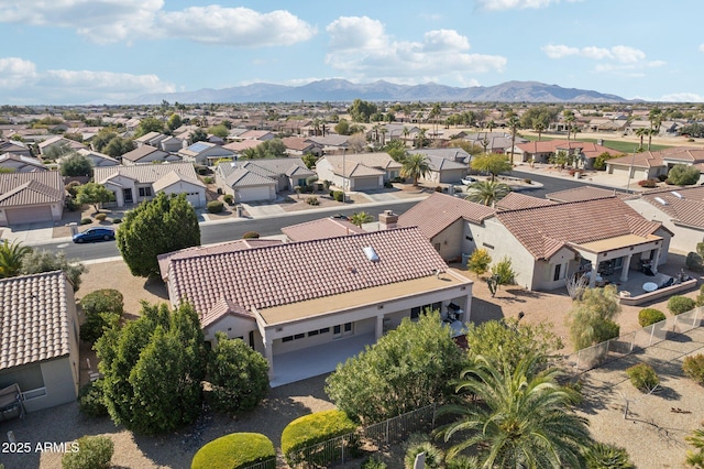 aerial view featuring a mountain view