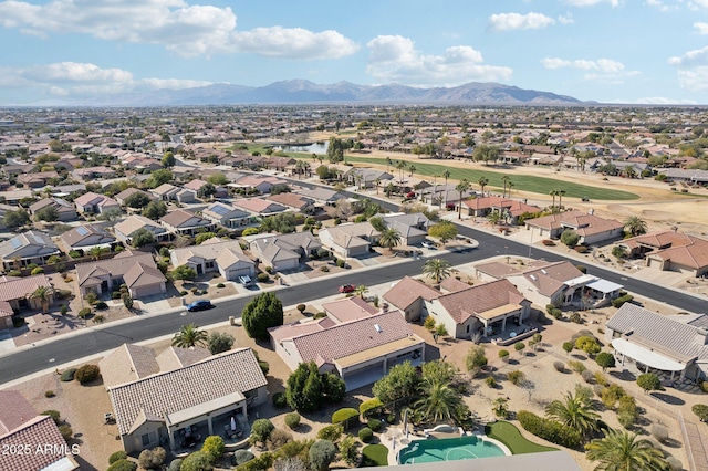 bird's eye view featuring a mountain view