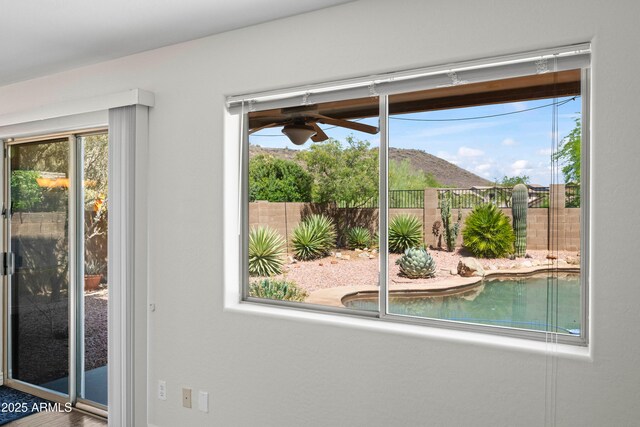 2168 E Vista Bonita Dr, Phoenix, AZ 85024 - entryway featuring a ceiling fan and plenty of natural light