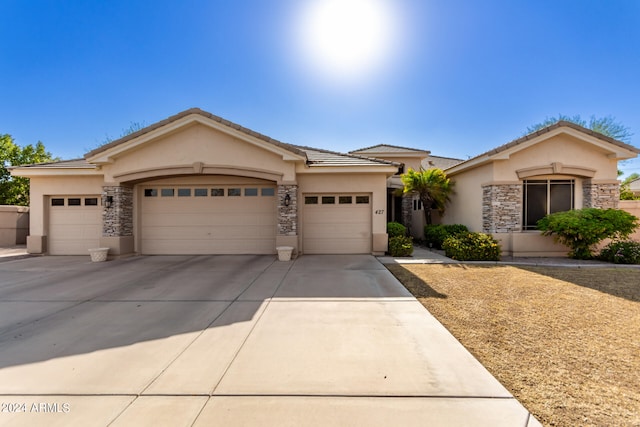 view of front of home with a garage