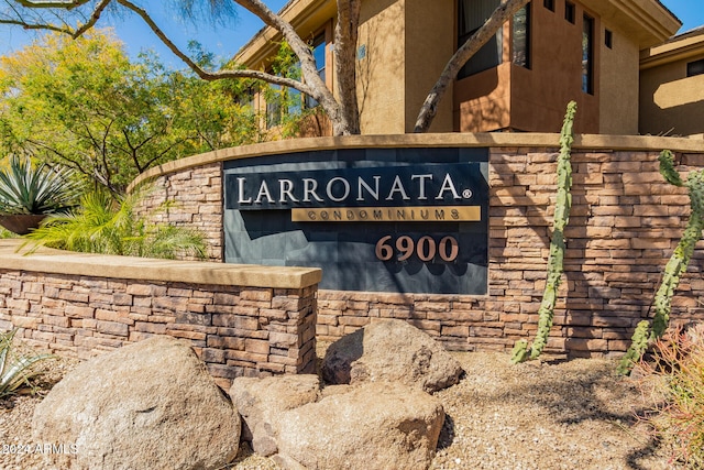 view of community sign