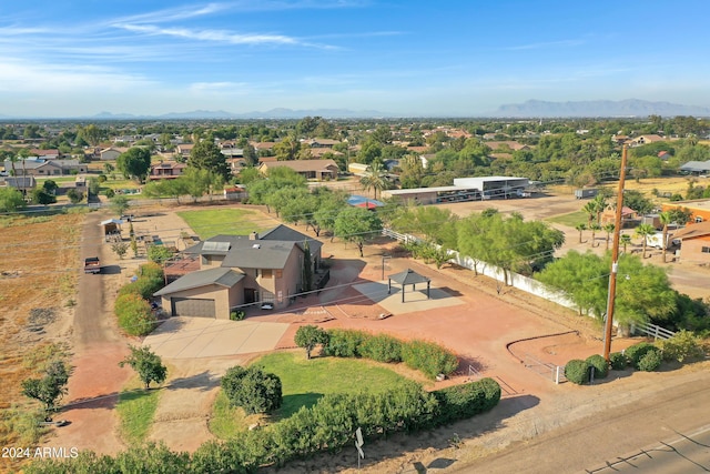 aerial view with a mountain view