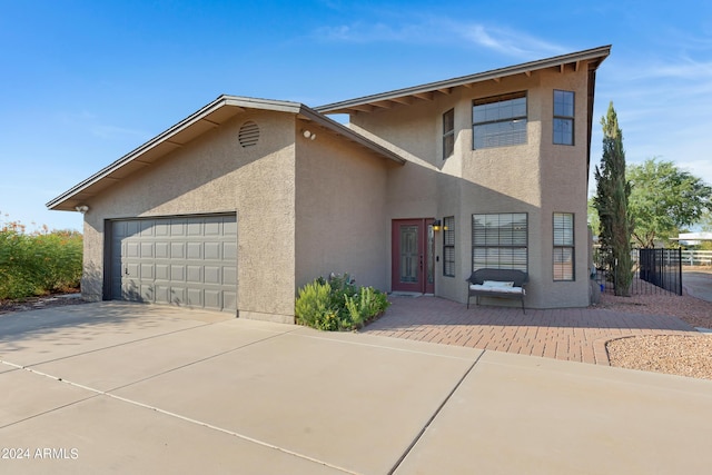 view of front of home featuring a garage