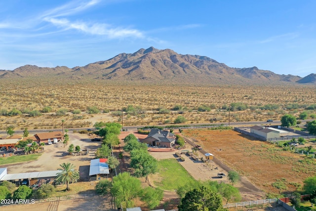 aerial view with a mountain view