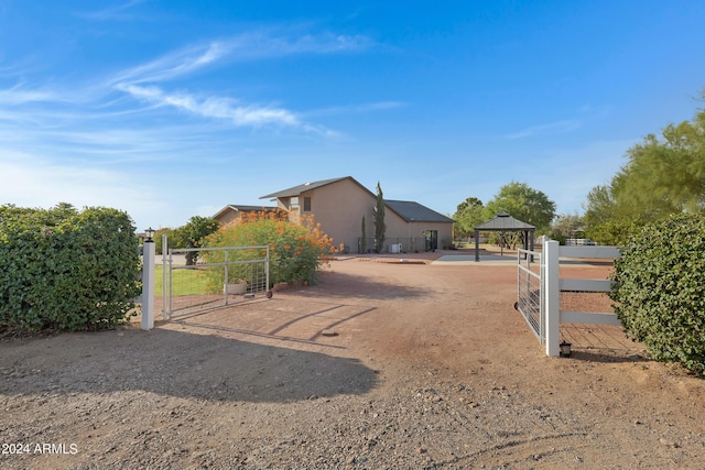 exterior space with a gazebo