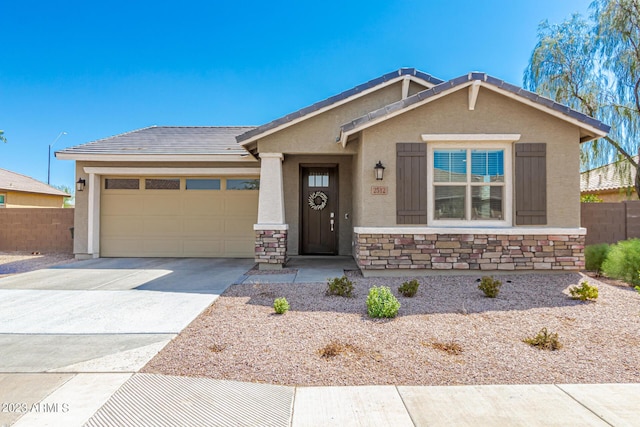 view of front of home with a garage