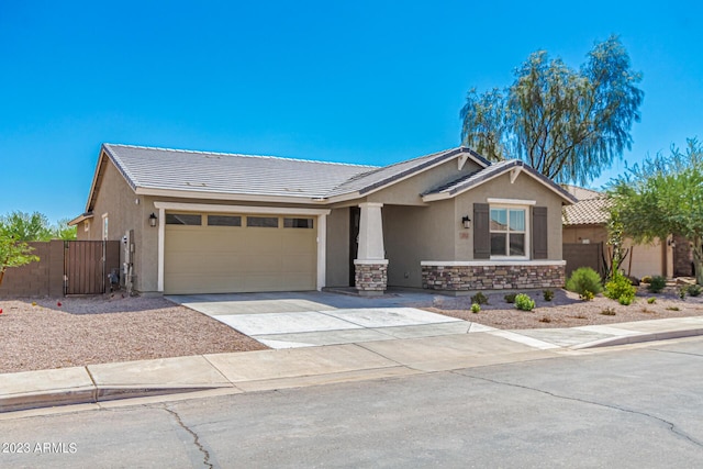 view of front of house with a garage