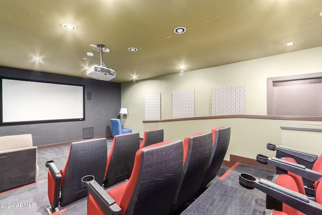 view of carpeted cinema room