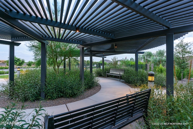 view of home's community with a pergola