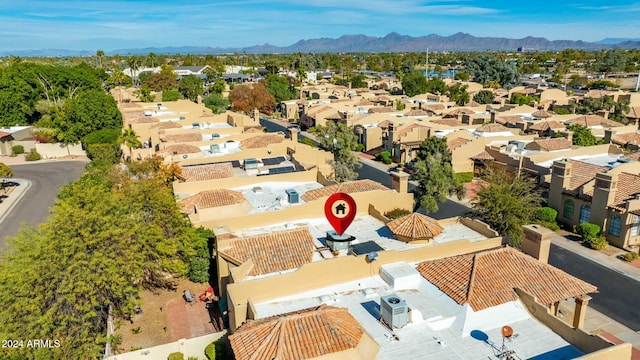 aerial view with a mountain view