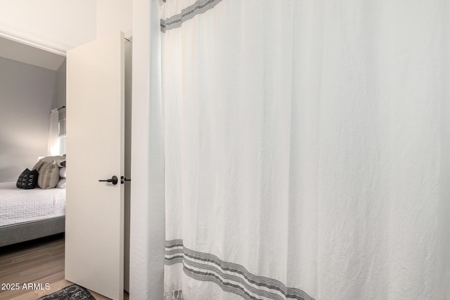 bathroom featuring hardwood / wood-style flooring