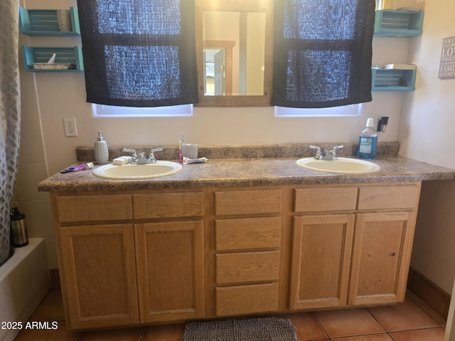 4207 N Santa Fe Ave, Douglas, AZ 85607 - full bath with tile patterned floors, a sink, and double vanity